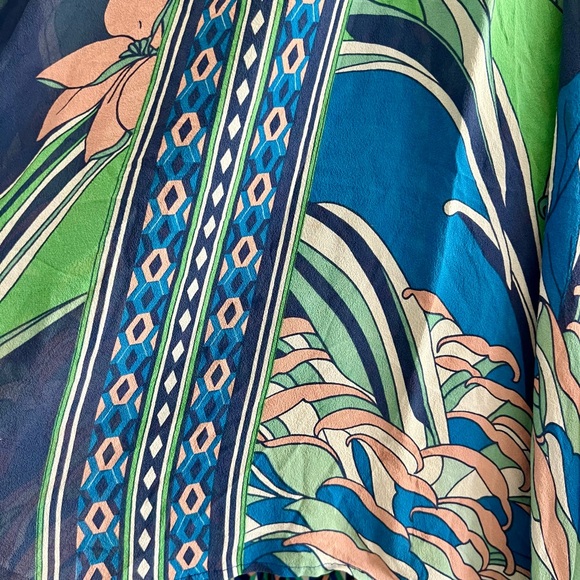 Maeve Tropical Blue Green Lightweight Sleeveless Dress - Picture 3 of 5